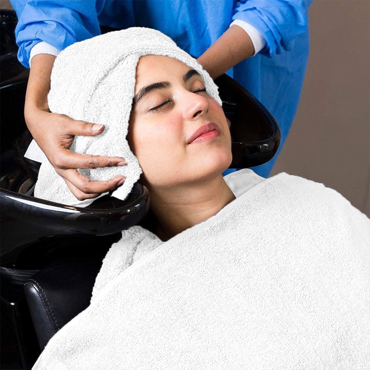 Avalon Towels Salon Towel - White Hand Towels Bulk Pack of 24-100% Cotton Absorbent Spa, Facial & Gym Towel for Working Out - 16x27 Inches (Not Bleach Proof)