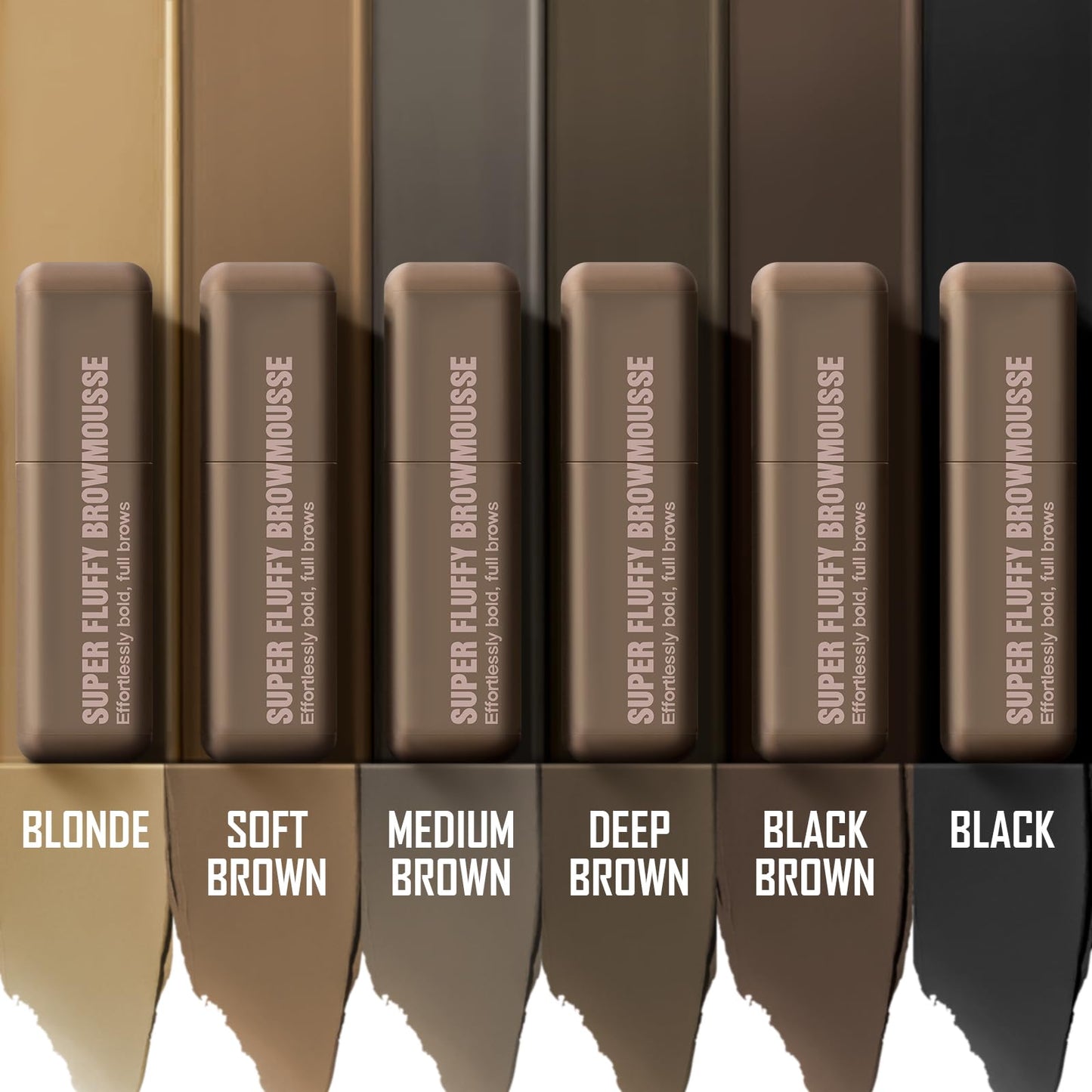 Brow Super Fluff Eyebrow Gel Mousse, Volumizing and Tinted Thickening Eyebrow, Waterproof, Long-Lasting, Easy-to-Use for Soft Full Brows, Black