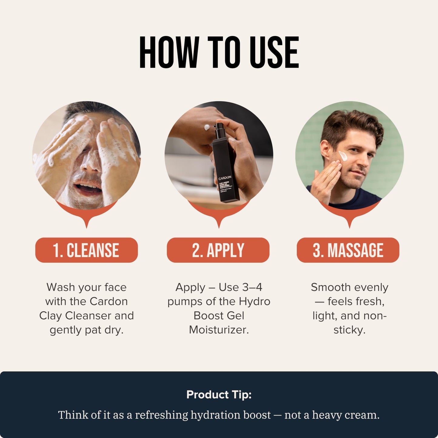 Cardon | Anti-Aging Face Moisturizer for Men | Korean Skincare Facial Lotion | Hydro Boost Gel | Healing Cactus Extract, Reduce Wrinkles, Repair Acne Scars | Ultra Light Face Cream (1 CT)