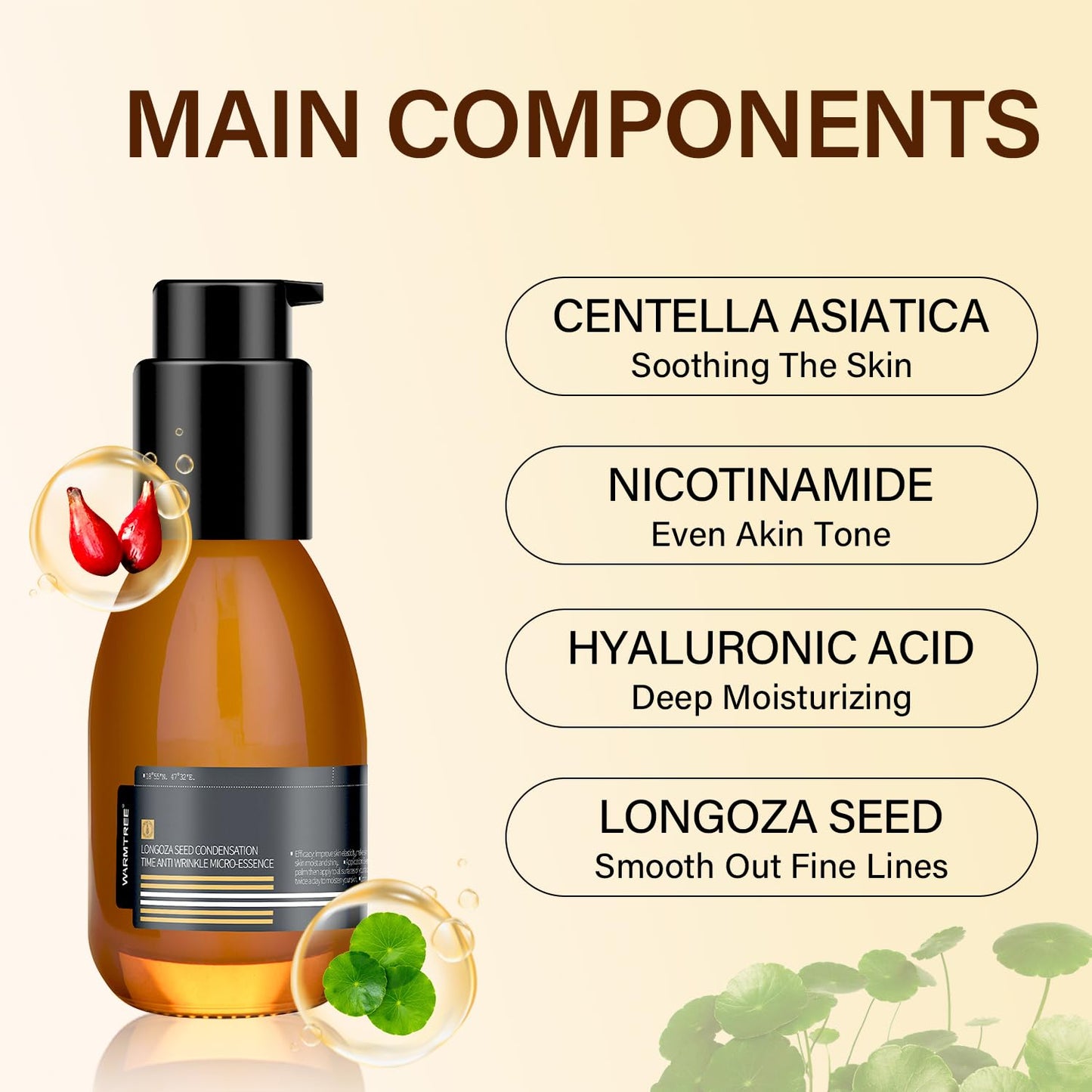 Madagascar Centella, Facial Serum for face, Natural Extraction of Bakuchiol, Centella Asiatica Extract for Soothing Sensitive& Acne-Prone Skin, for Scars, Moisturizing& Firming- 45ml