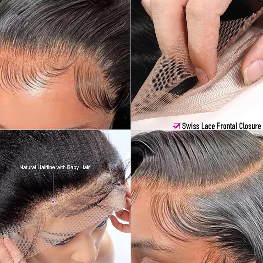 13x4 Lace Frontal Closure Body Wave Ear to Ear 16 Inch Brazilian Virgin Human Hair Closure Natural Black Color(13 x 4 Body Wave, 16 inch)