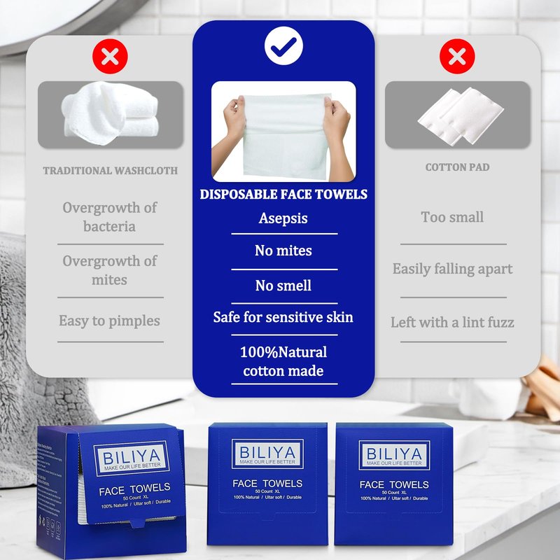 Disposable face towel XL,face cleaning wipes,makeup wipes,towels,Ultra Soft 10 x 12 inches 100 ct, 2 pack