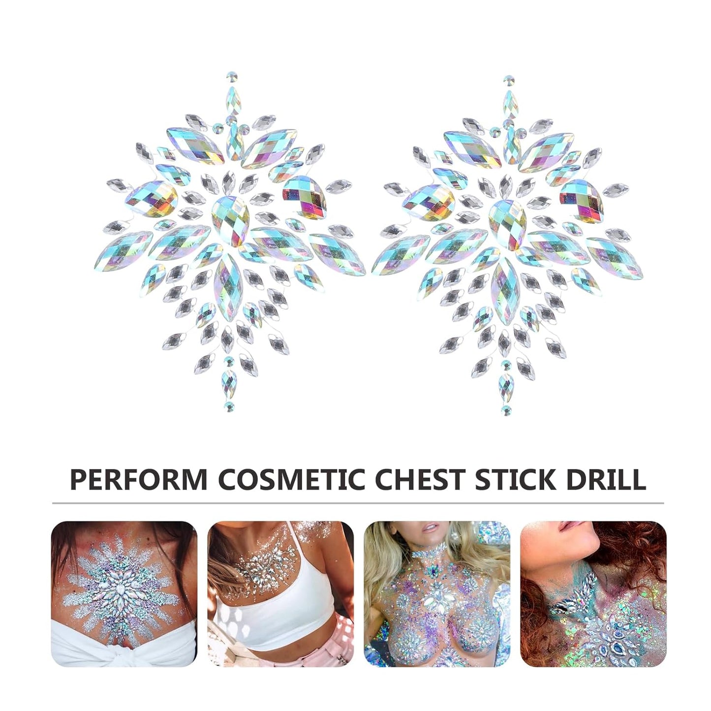 Rhinestone Face Gems - Body Jewelry Stickers for Women | Bra Breast Pasties for Carnival Parties