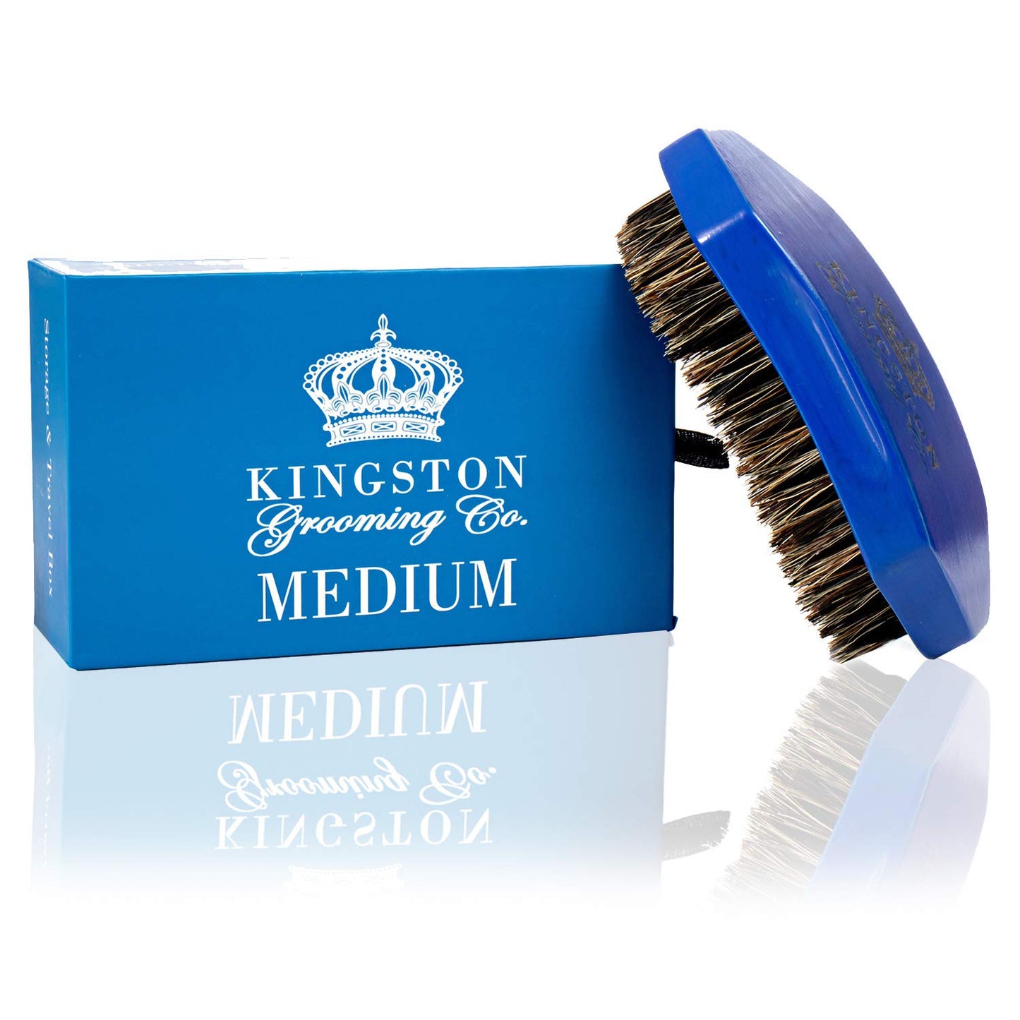 Kingston Grooming Co. Medium Wave Brush for Men 360, Boar Bristle Men’s Hair Brush- Perfect for Hair, Beards or Waves- Travel Box Included