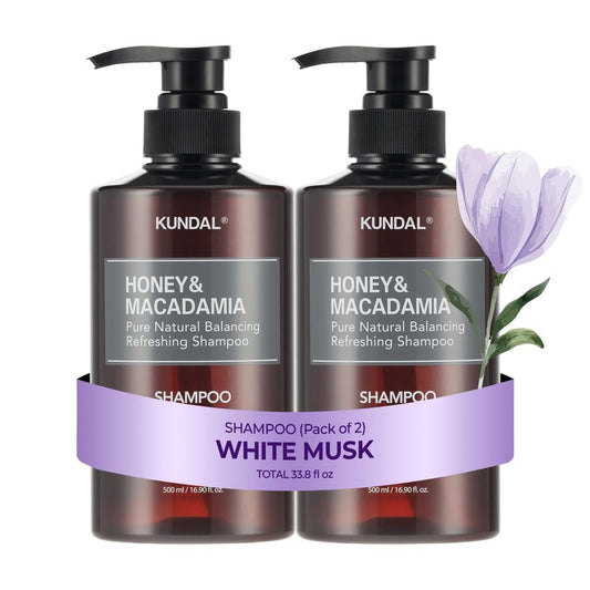 KUNDAL Honey & Macadamia Natural Shampoo 16.9 fl oz (H. White Musk(2EA))
