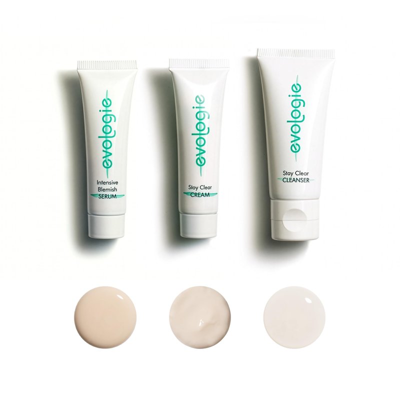 Evologie Acne Kit & Face Skin Care Set, Travel Kit – Complete Skin Care Routine with Cleanser, Serum & Moisturizing Cream, Helps Reduce Acne, Pimples, Dark Spots & Blemishes for Men, Women & Teens