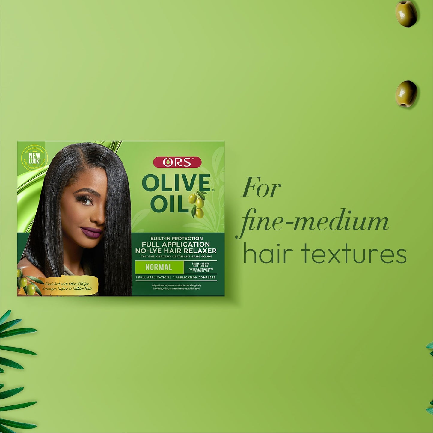 ORS Olive Oil Built-In Protection Full Application No-Lye Hair Relaxer Normal Strength (Pack of 4)