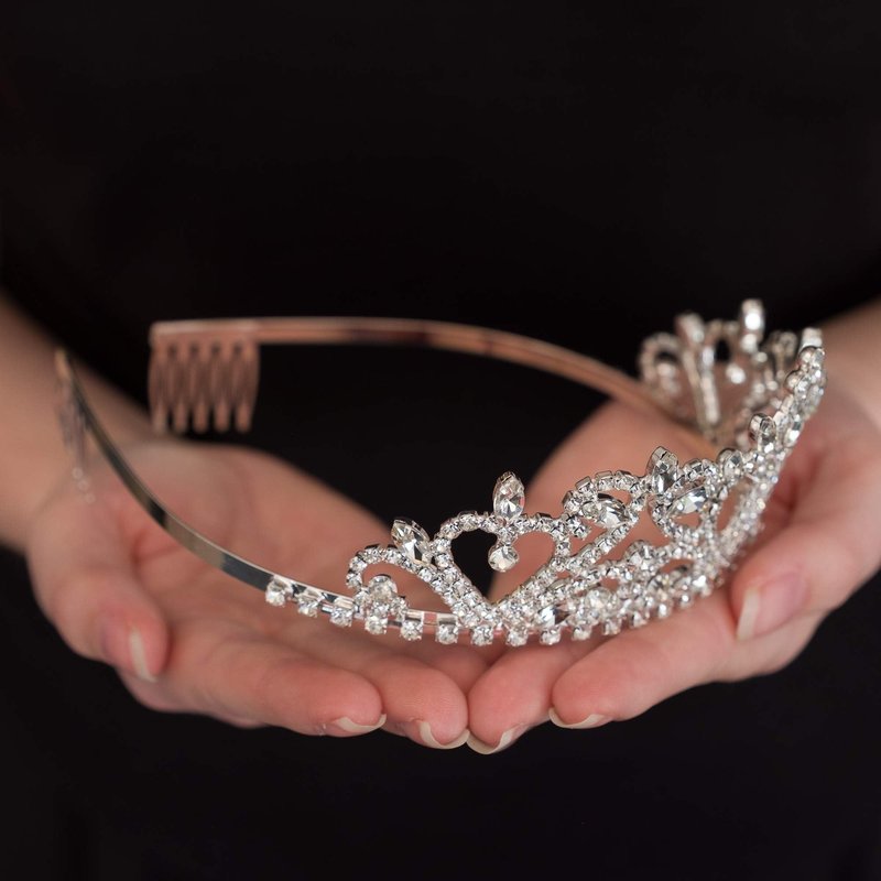 Ella Celebration 21st Birthday Tiara 21 Crown for Women Birthday Party Headband Hair Accessories Supplies (Silver Heart)