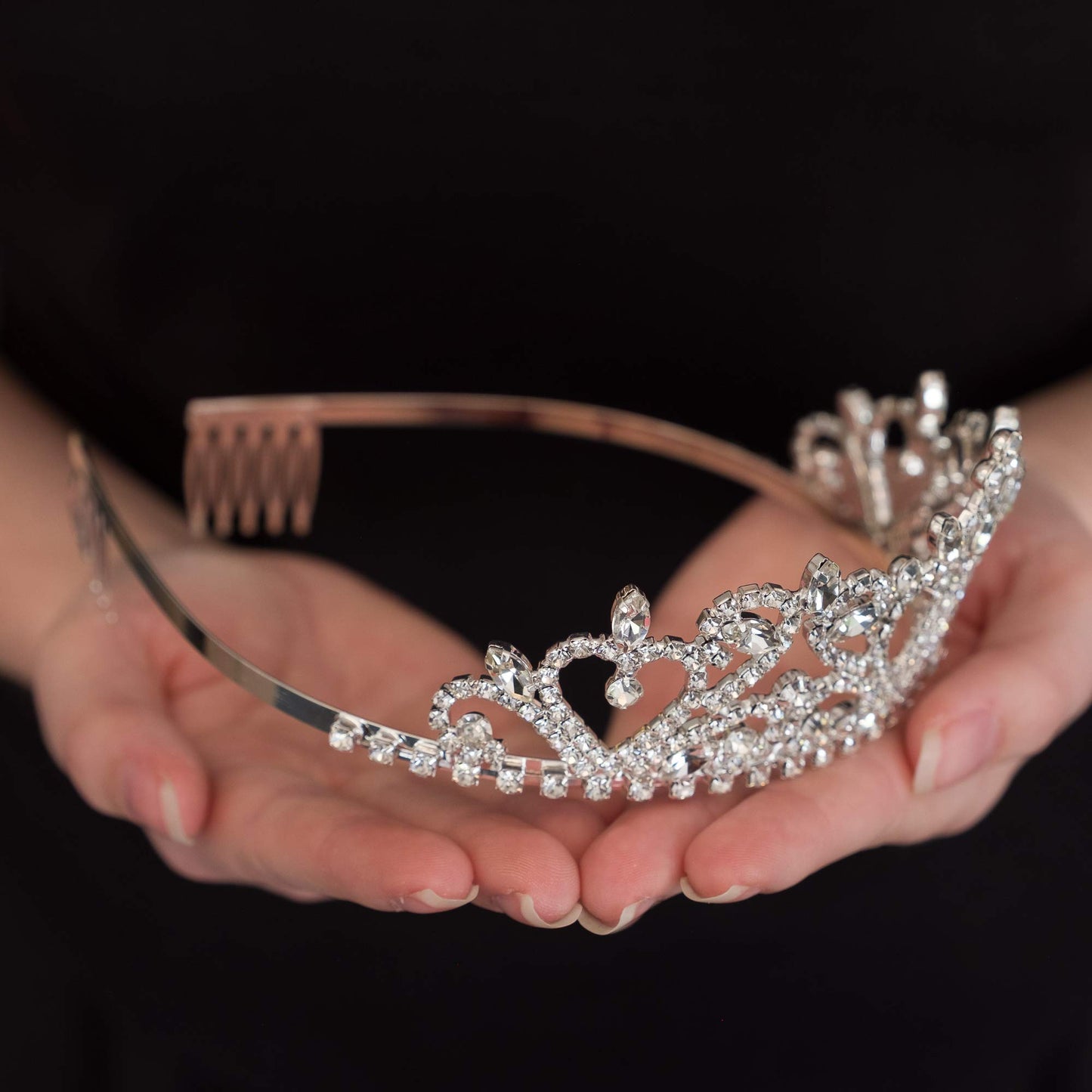 Ella Celebration 21st Birthday Tiara 21 Crown for Women Birthday Party Headband Hair Accessories Supplies (Silver Heart)