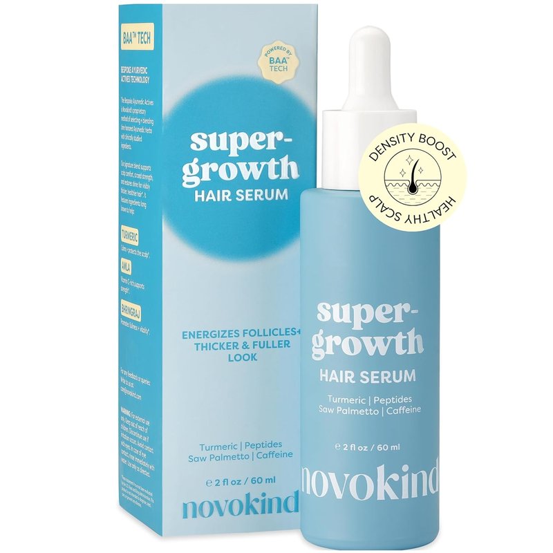 Hair Growth Serum - Water-Based Scalp Treatment with Caffeine & Peptides | Thicker, Fuller Hair for Men & Women - 2 fl oz