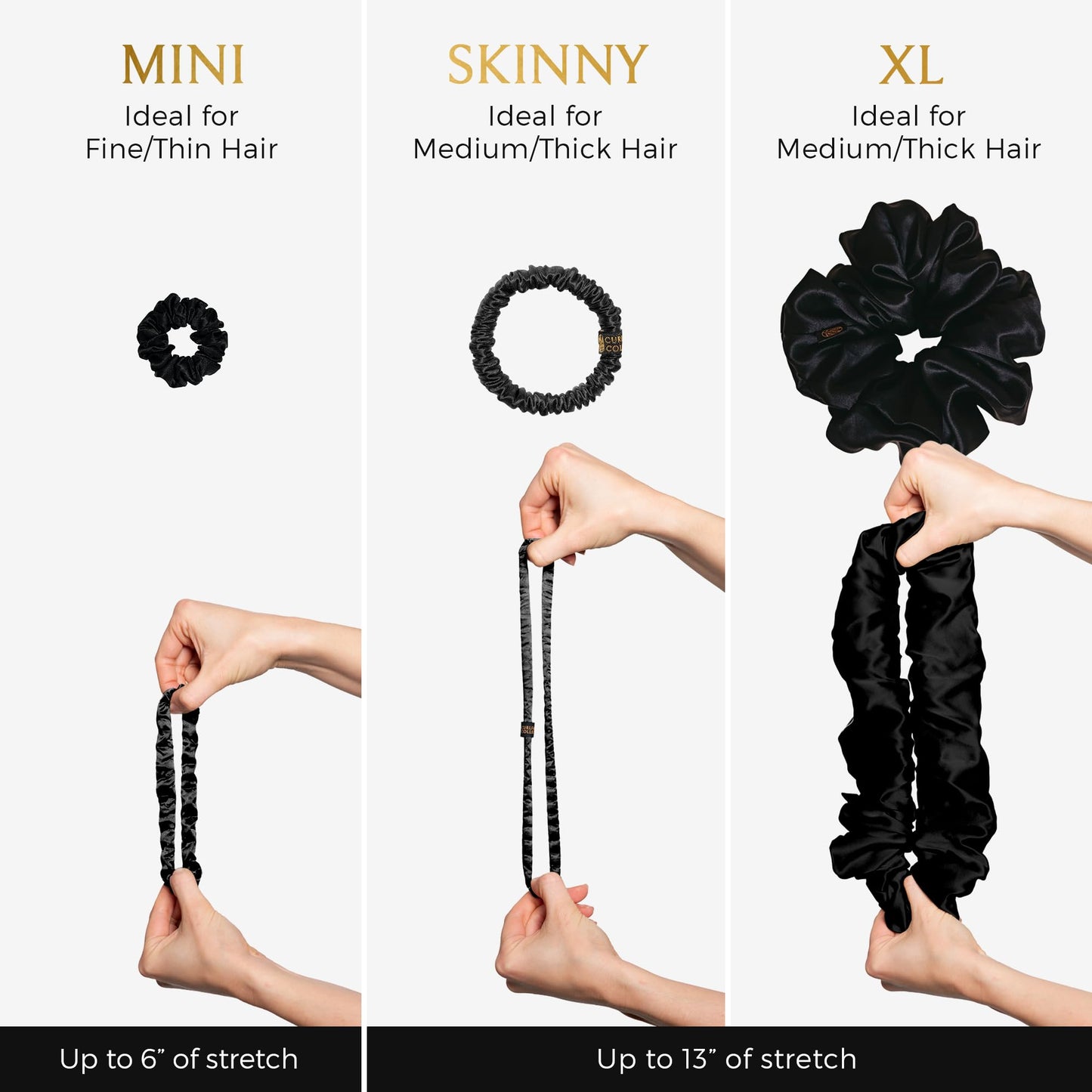 Silk Scrunchies for Women Ponytail Holders – Oversized Mulberry Silk Scrunchies – Extra Large No Damage Hair Ties for Curly, Thick, and Thin - Hair Accessories for Women – Espresso, XL By Curlfriend