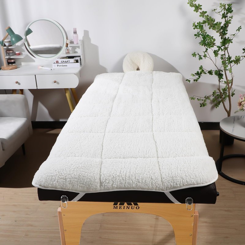 Oudain Fleece Massage Table Pad Set, 76 x 34 Inch Soft and Comfortable Massage Bed Pads, Thick Massage Table Pads Set Includes Pad and Face Rest Cover for SPA, Beauty Salon