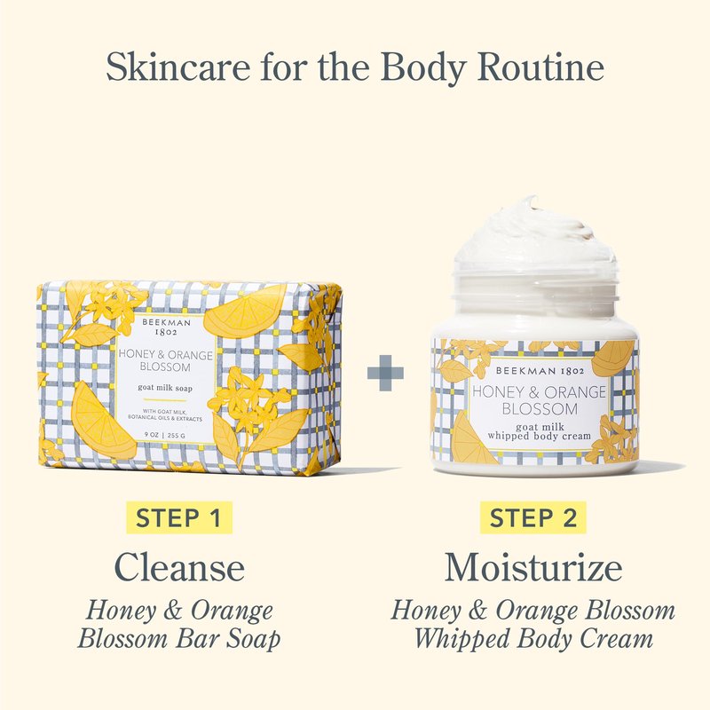 Beekman 1802 Whipped Body Cream – Rich Body Butter & Moisturizing Body Cream, Goat Milk Lotion, Shea Butter & Vitamin E, Hydrating Body Moisturizer for Dry Skin - Honey & Orange Blossom 8 oz