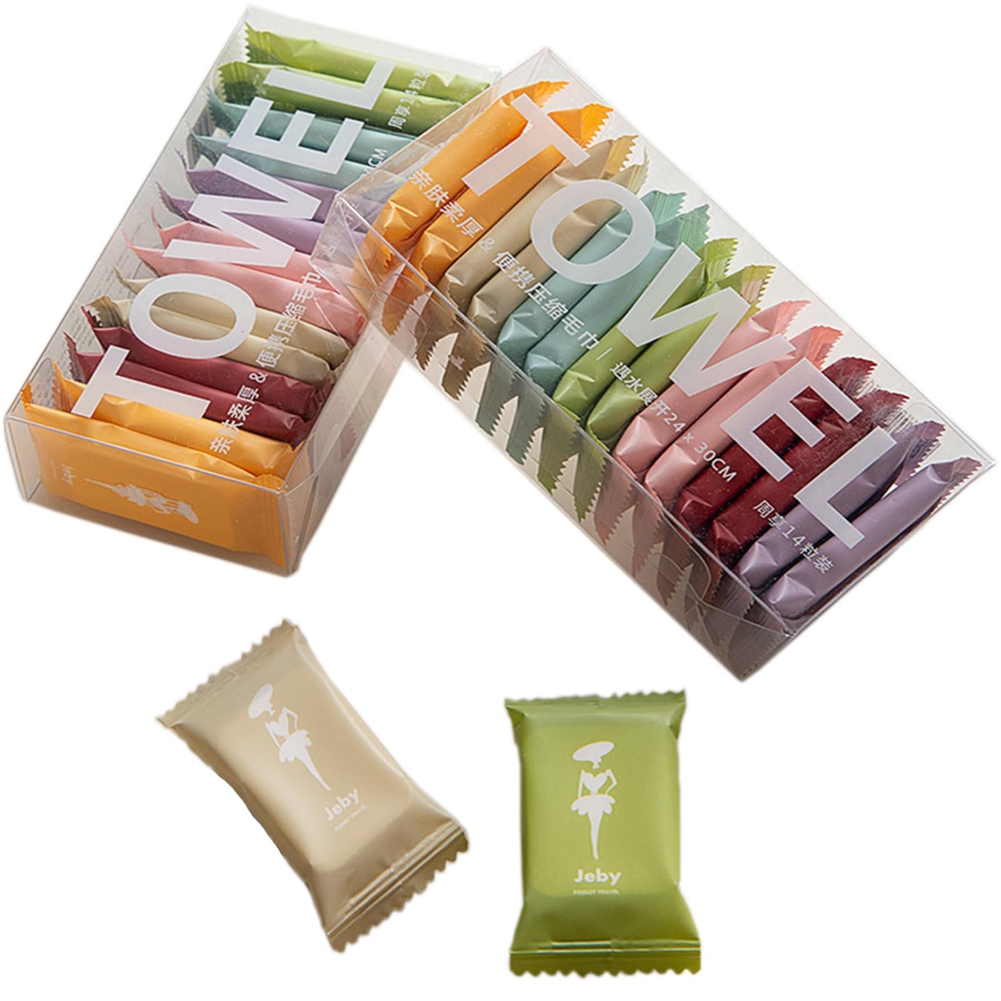 Marfort AS1 SA2 AO3 Aqua Peeling Solution and Compressed Towel Tablet Portable Face Towel Washcloth Reusable 28 Pack Wet
