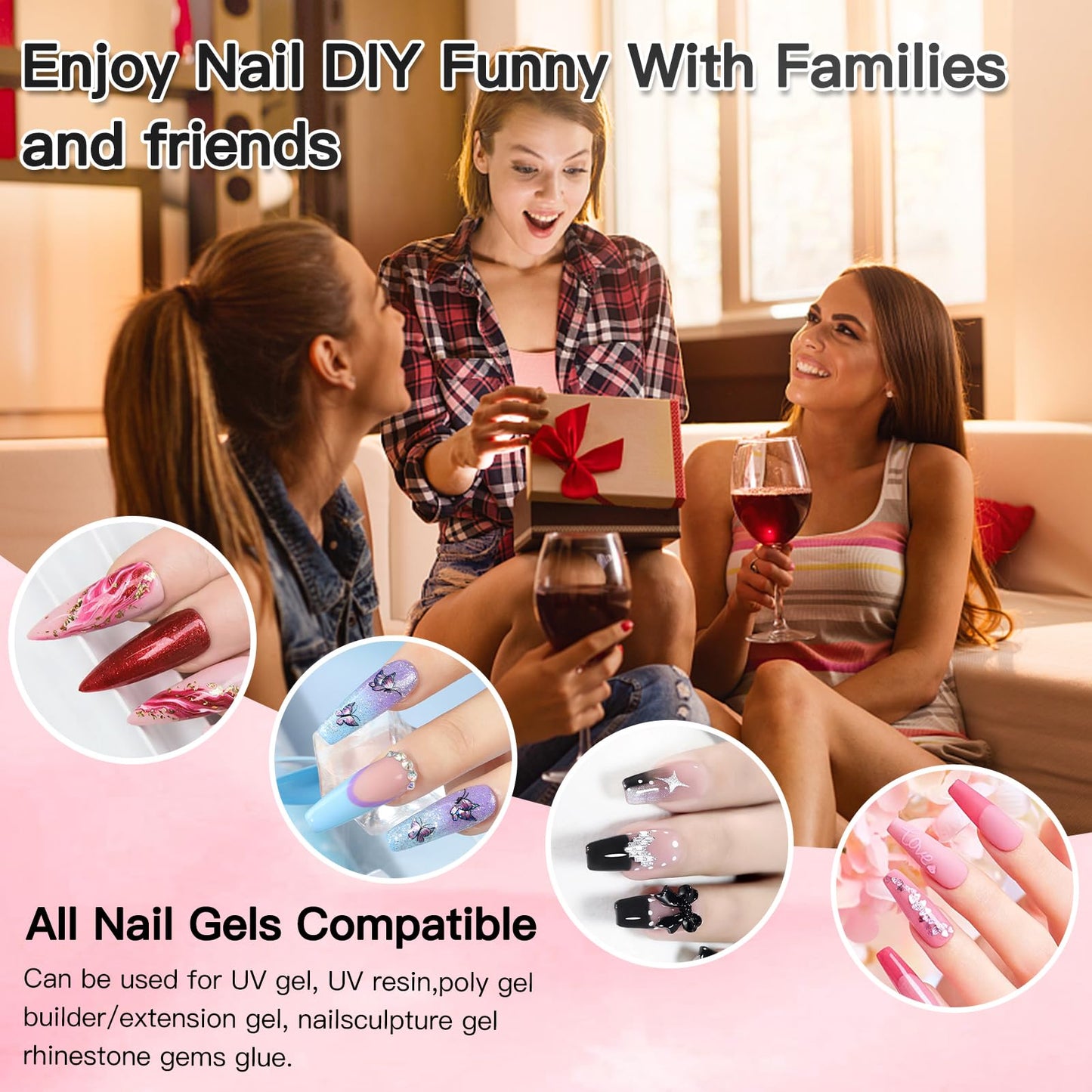 LKE UV Nail Lamp, 72W LED Nail Lamp Nail Dryer Light for Nails with 3 Timer Setting & LCD Touch Display Screen for Home and Salon Use (C-White) (3)