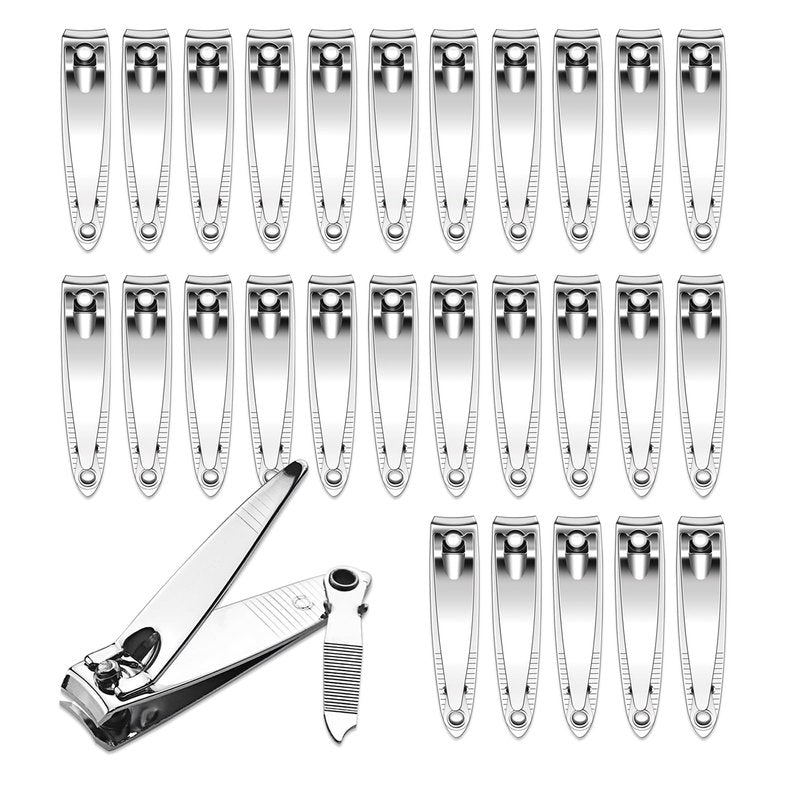 100 Pack Stainless Steel Nail Clippers Bulk, Bulk Nail Clippers with File for Homeless Individually Wrapped, for Homeless,Shelter, Air Bnb, Hotel (100 PCS)