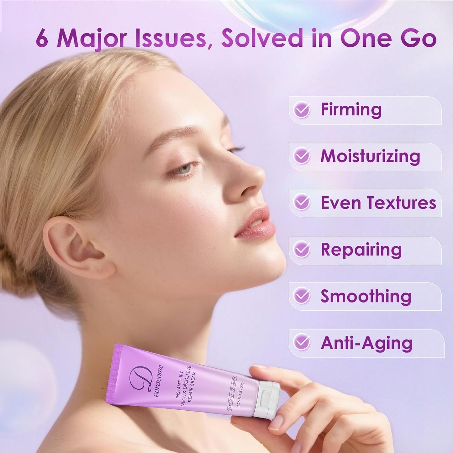 Retinol Neck Firming Cream - Collagen & Hyaluronic Acid for Anti-Aging | 1.76 Fl Oz