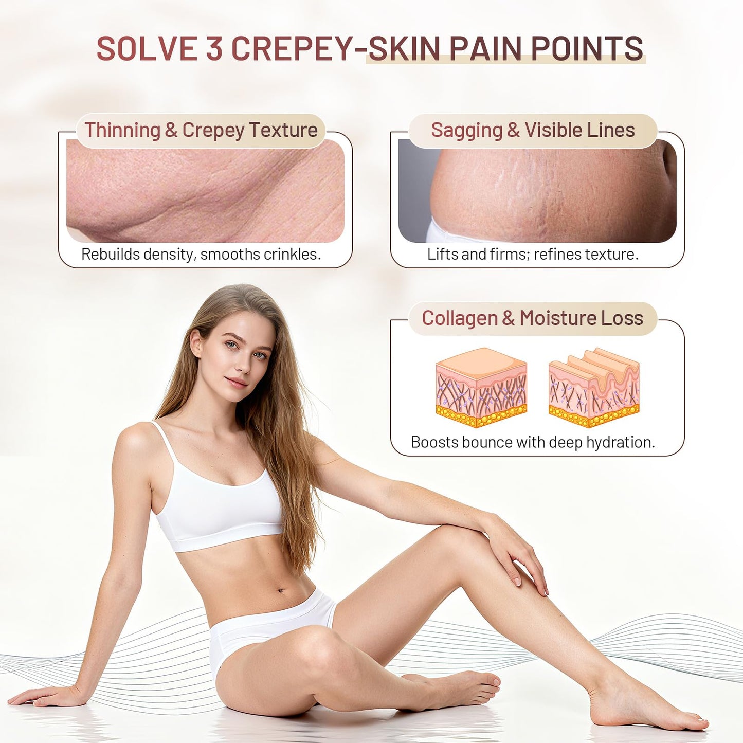 ZZILME Moisturizing Crepe Fix Cream – Tightens and Firms Face, Neck & Body, Anti Wrinkles for Crepey and Sagging Skin, Women & Men, 4.23 Fl Oz