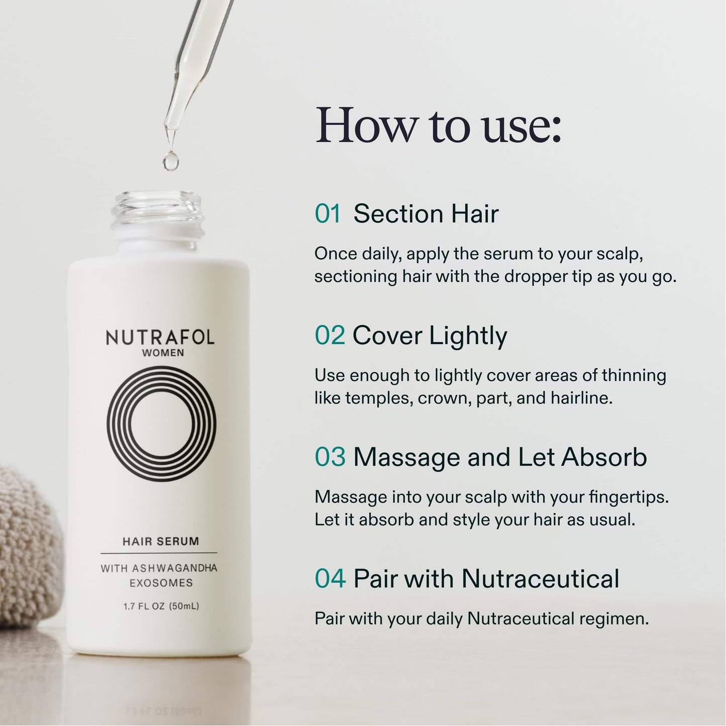 Nutrafol Women's Hair Serum, Vegan Scalp Serum, Supports Visibly Thicker and Stronger Hair, Lightweight and Fast-Absorbing - 1.7 Fl Oz, Pack of 3