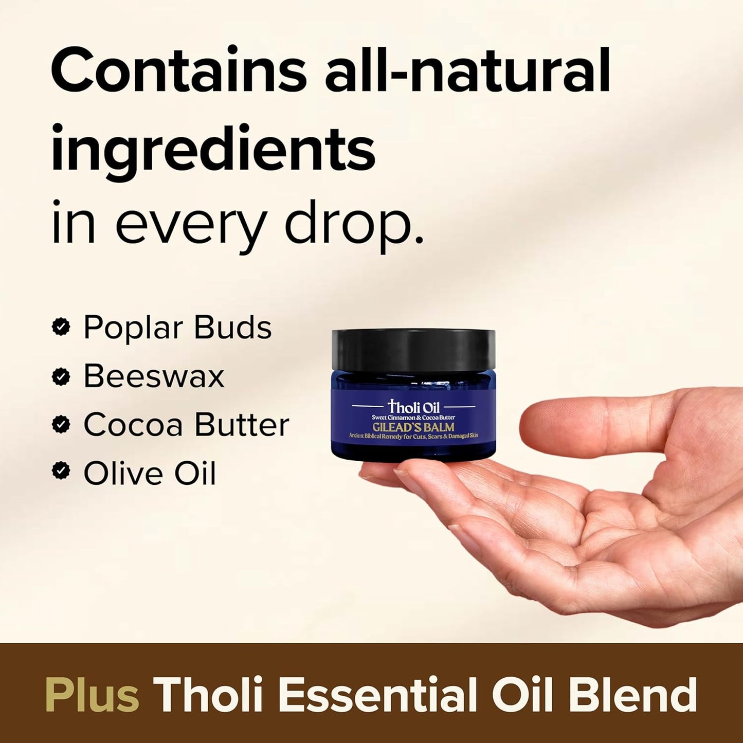 Balm of Gilead Skin Repair Salve - Fast-Acting Natural Formula for Dry, Damaged Skin | With Poplar Buds & Cocoa Butter