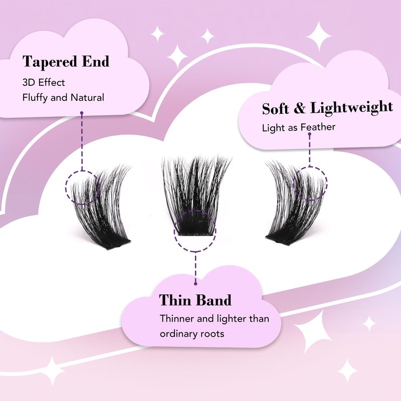 JoMay Lash Clusters Kit 560Pcs Cluster Eyelash Extensions Wispy Individual Volume with Lash Bond and Seal Waterproof, Includes Tweezers & Glue - Beginner Friendly D Curl 10-18mm(30D/40D/60D/100D)