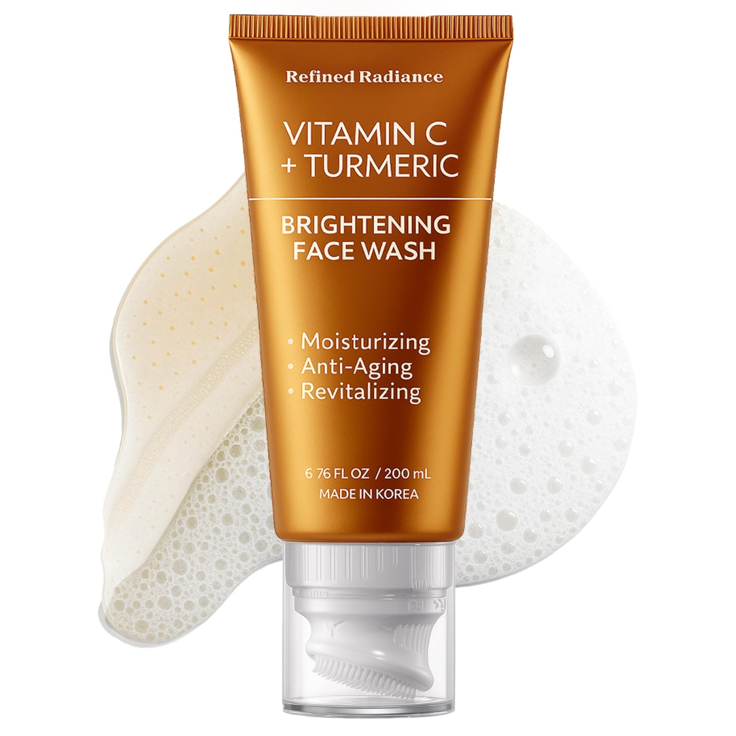 Refined Radiance Hyaluronic Acid & Collagen Face Wash – Dermatologist Tested, Anti-Aging, Korean Skin Care, Hydrates Firms Soothes – Clean, Vegan, Gentle Facial Cleanser for Dry Sensitive Skin, 200 ML