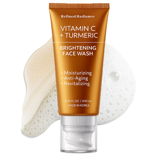 Refined Radiance Hyaluronic Acid & Collagen Face Wash – Dermatologist Tested, Anti-Aging, Korean Skin Care, Hydrates Firms Soothes – Clean, Vegan, Gentle Facial Cleanser for Dry Sensitive Skin, 200 ML