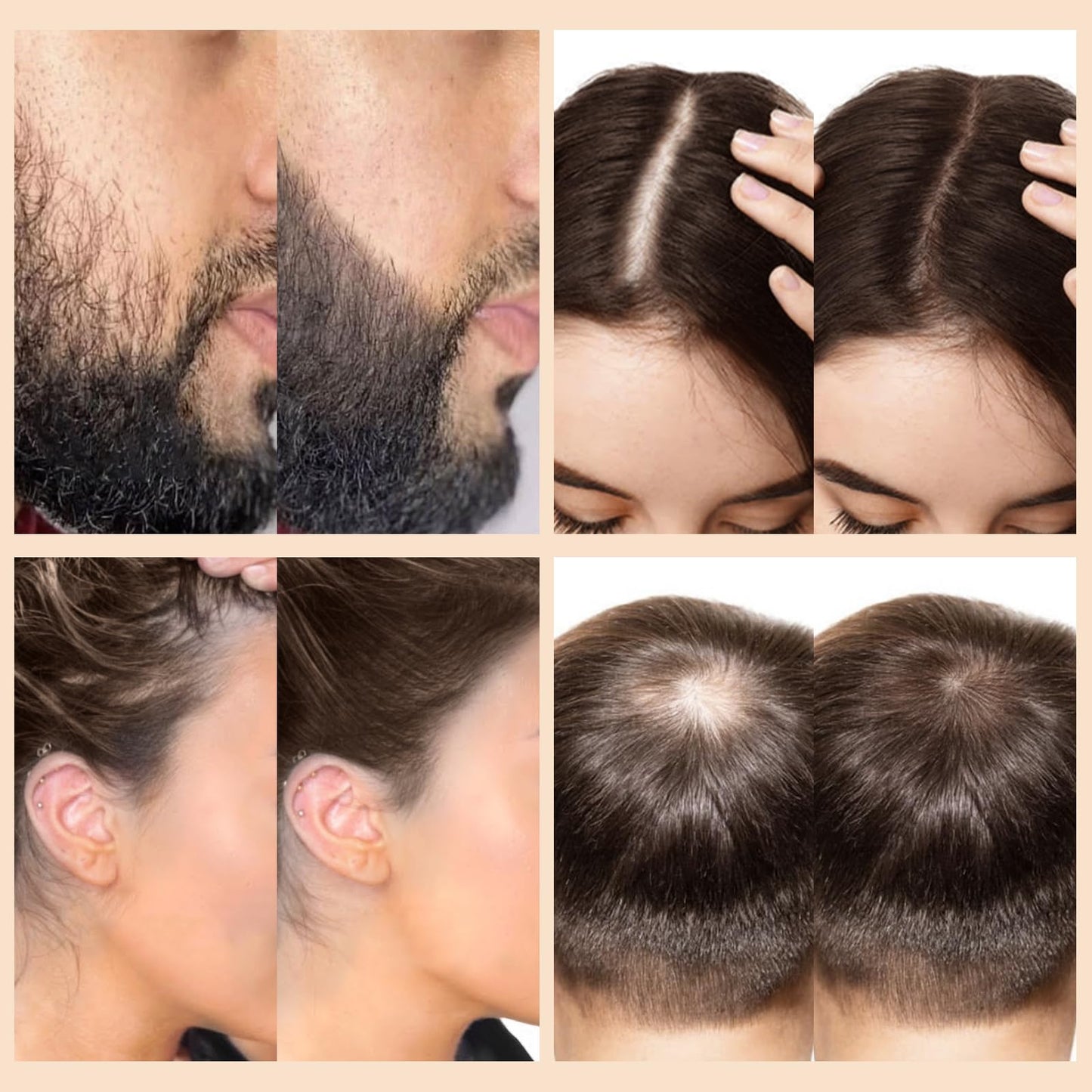 Hair Thickening Fibers & Pump Applicator Set Professional 3-in-1 Hair & Beard Styling Set - Hair Fibers Barber Enhancement Spray for Mens Hair or Beard - Hairline Enhancer & Volumizing Spray (Black)