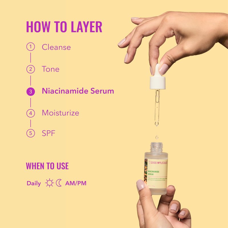 Good Molecules Niacinamide Serum - 10% Niacinamide to Target Blemishes, Nourishment, and Skin Tone - Ultra Hydrating Serum and Brightening Skin Care for Face