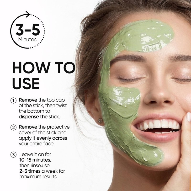 SKINTIFIC Mugwort Clay Stick Mask for Face, Redness Soothing & Breakout Control with Centella and Salicylic Acid, Gentle Exfoliating, Vegan Skincare, Wash-Off Facial Mud Mask