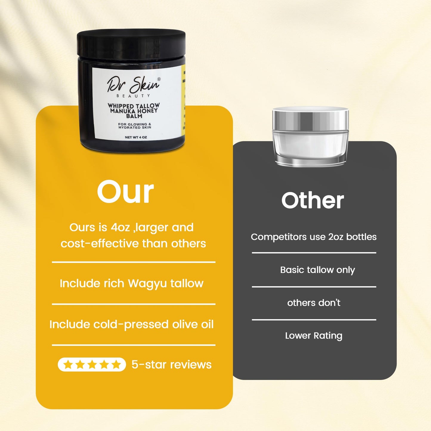 Whipped Beef Tallow & Manuka Honey Balm - Organic Lip Balm and Skin Lotion with Olive Oil for Psoriasis & Eczema - Hydrating For Men, Women & Babies - Orange Scented, 4oz