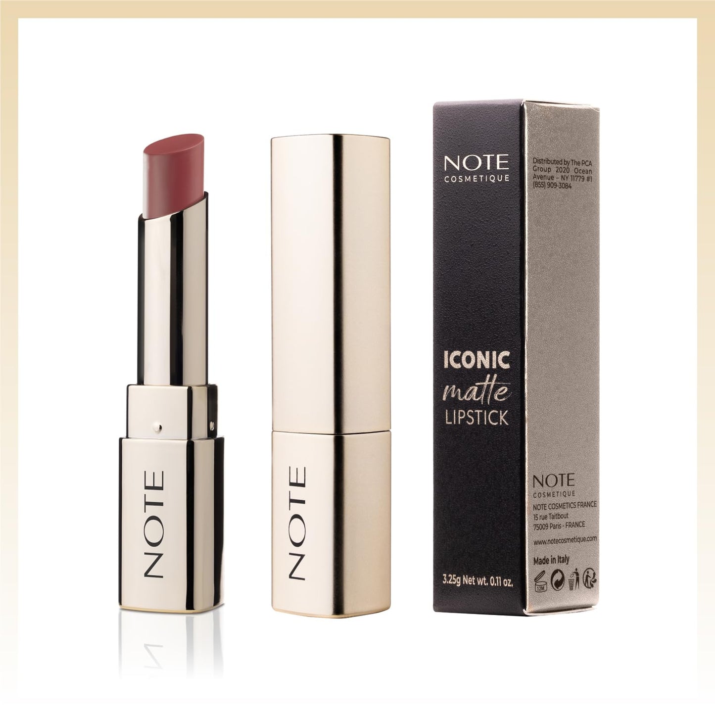 NOTE Cosmetique Iconic Matte Lipstick - Velvety Lipstick for Women - Non-Drying, Lightweight Lip Makeup - 110 Alluring - 0.11 oz