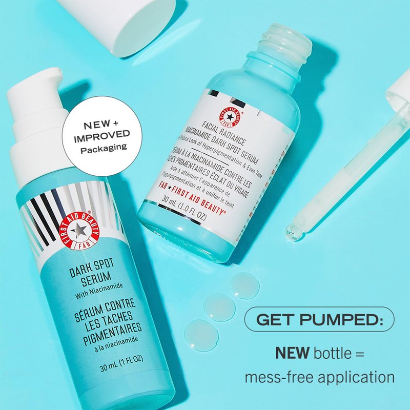 First Aid Beauty - Dark Spot Serum with Niacinamide, Helps Reduce Look of Dark Spots, Sun Spots, Hyperpigmentation, Discoloration & Post-acne marks, Non-Comedogenic, Safe for Sensitive Skin, 1 oz