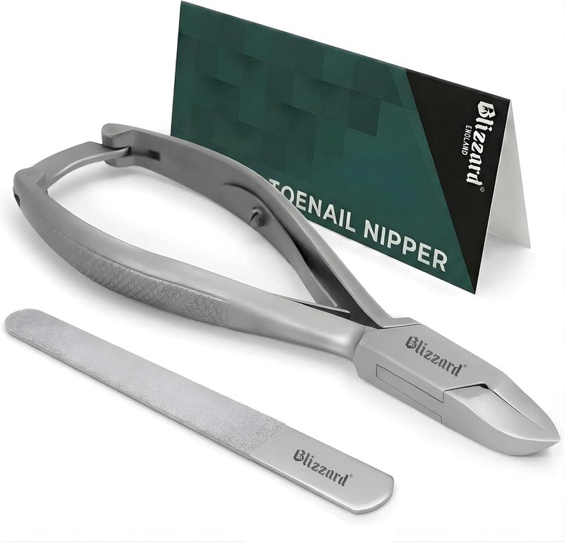 Blizzard Toenail Clippers - Heavy Duty Podiatrist-Grade Nail Cutter for Thick Nails | 5.5" Concave Head, Double Spring