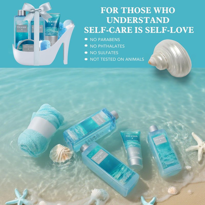 Spa Luxetique Gifts for Women High Heel Gift Set for Women 8pcs Ocean Breeze Spa Gift for Womens Birthday Gift for Womens Wife Girlfriend Coworker Nurse