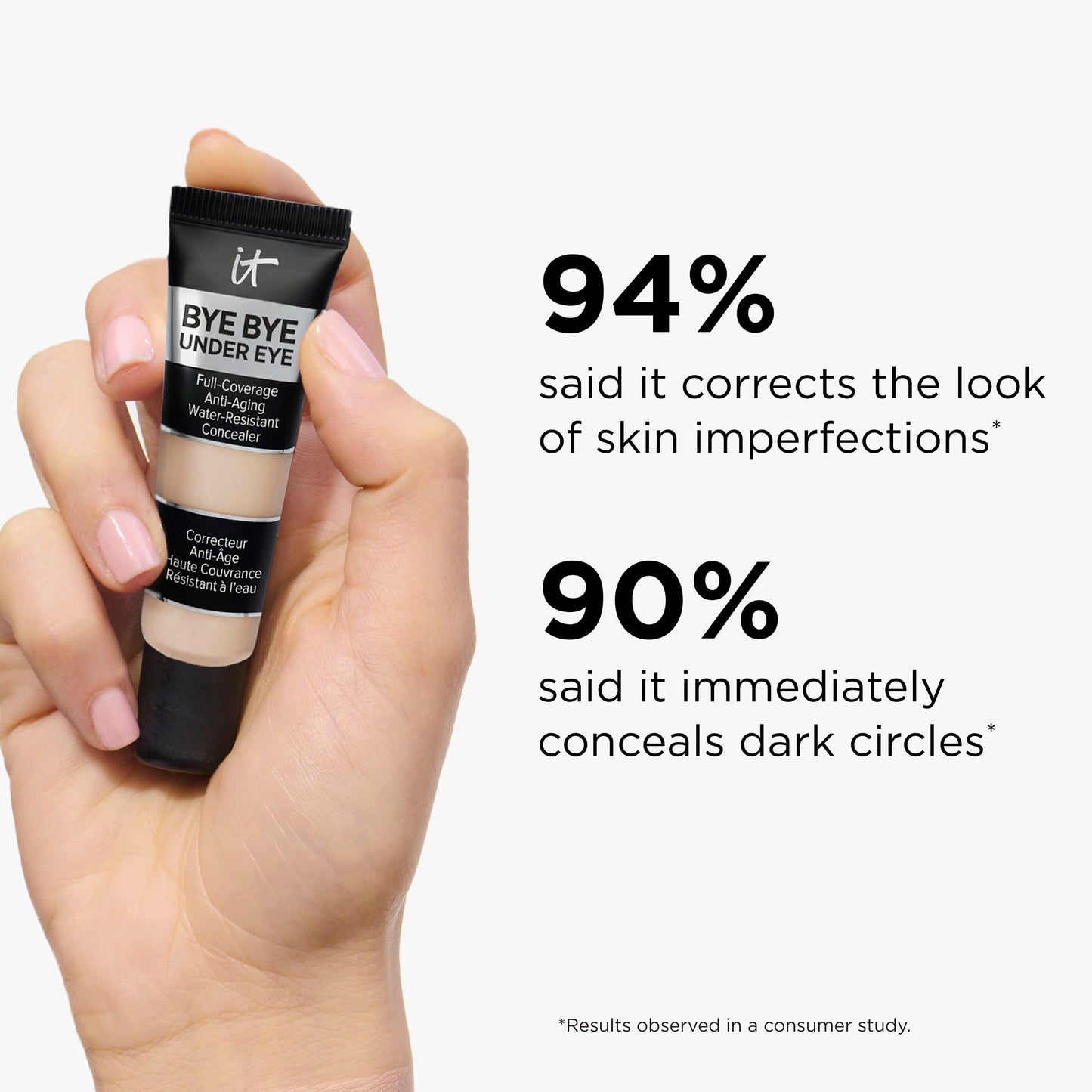IT Cosmetics Bye Bye Under Eye Concealer (Medium Natural) - Waterproof, Full Coverage Brightening Concealer For Dark Circles, Fine Lines, Redness & Discoloration, Anti-Aging, 24H Wear - 0.4 fl oz