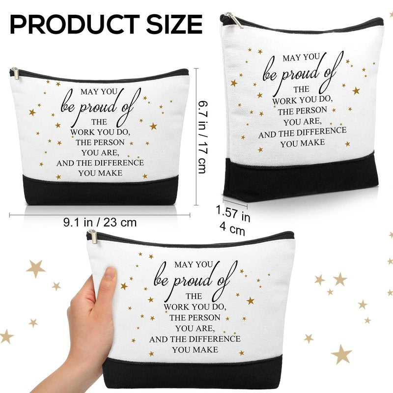 Roowest 20 Pcs Employee Appreciation Gifts Bulk Cosmetic Bags for Cna Week 2026 Makeup Bag Thank You Makeup Pouches with Zipper Office Groups Gift for Team Coworker Staff Nurse(White,Proud)