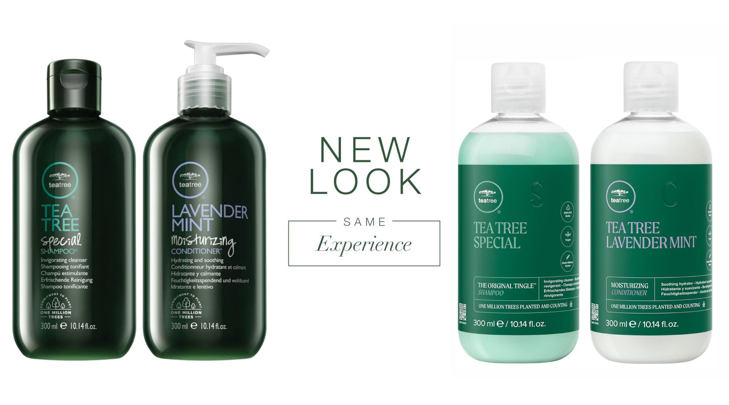 Tea Tree Special Shampoo,Deep Cleans, Refreshes Scalp,For All Hair Types, Especially Oily Hair & Tea Tree Lavender Mint Moisturizing Conditioner,Hydrates + Soothes,For Coarse Dry Hair,10.14 fl oz, Set