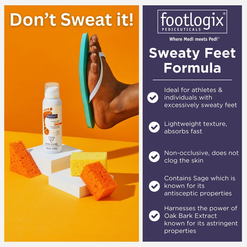 Footlogix Specialty Sweaty Feet Formula, 4.23 Ounce