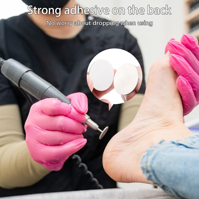 Difenni Sanding Paper Discs with Metal Nail Drill Bit Pedicure Sanding Disc 100pcs Sandpaper Discs 25mm Foot File Sandpaper Discs #180 Grits for Manicure Pedicure(Black)