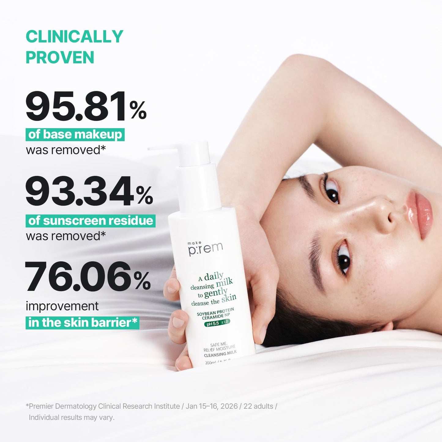Safe Me Relief Moisture Cleansing Milk - Hydrating Face Wash for Sensitive Skin with Soy Protein | 6.76 fl. oz. (200ml)