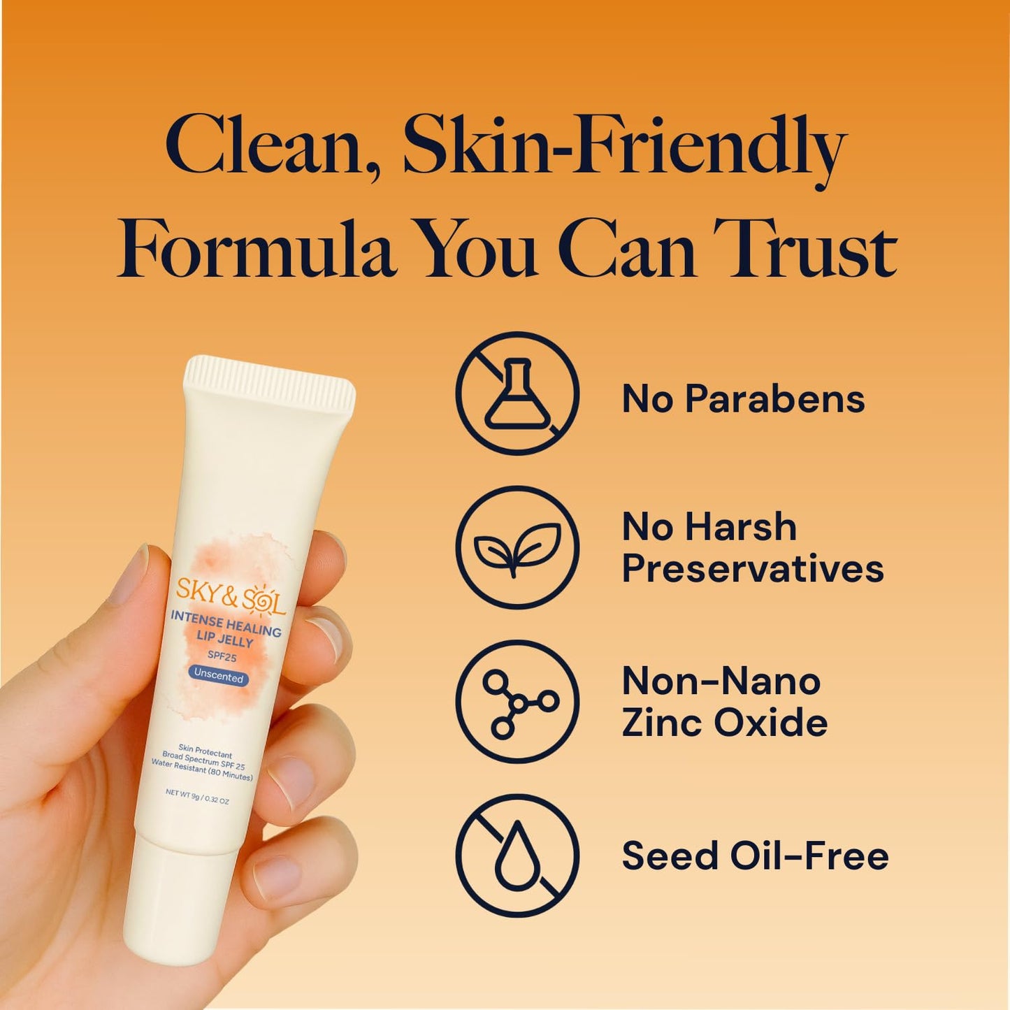 Natural Hydrating Lip Balm SPF 25 - 3 Pack of Water-Resistant Lip Jelly for Smooth, Plump & Rosy Lips