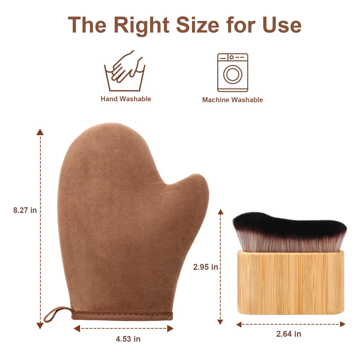 2 in 1 Streak-Free Tanning Mitt Set, Self Tanner Mitt, Tanning Brush