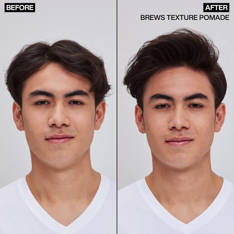 Redken Brews Texture Pomade For Men For All Hair Types - Maximum Strong Hold, Natural Matte and Low Shine Finish With No Crunch Styling and Sculpting (Pack of 2)