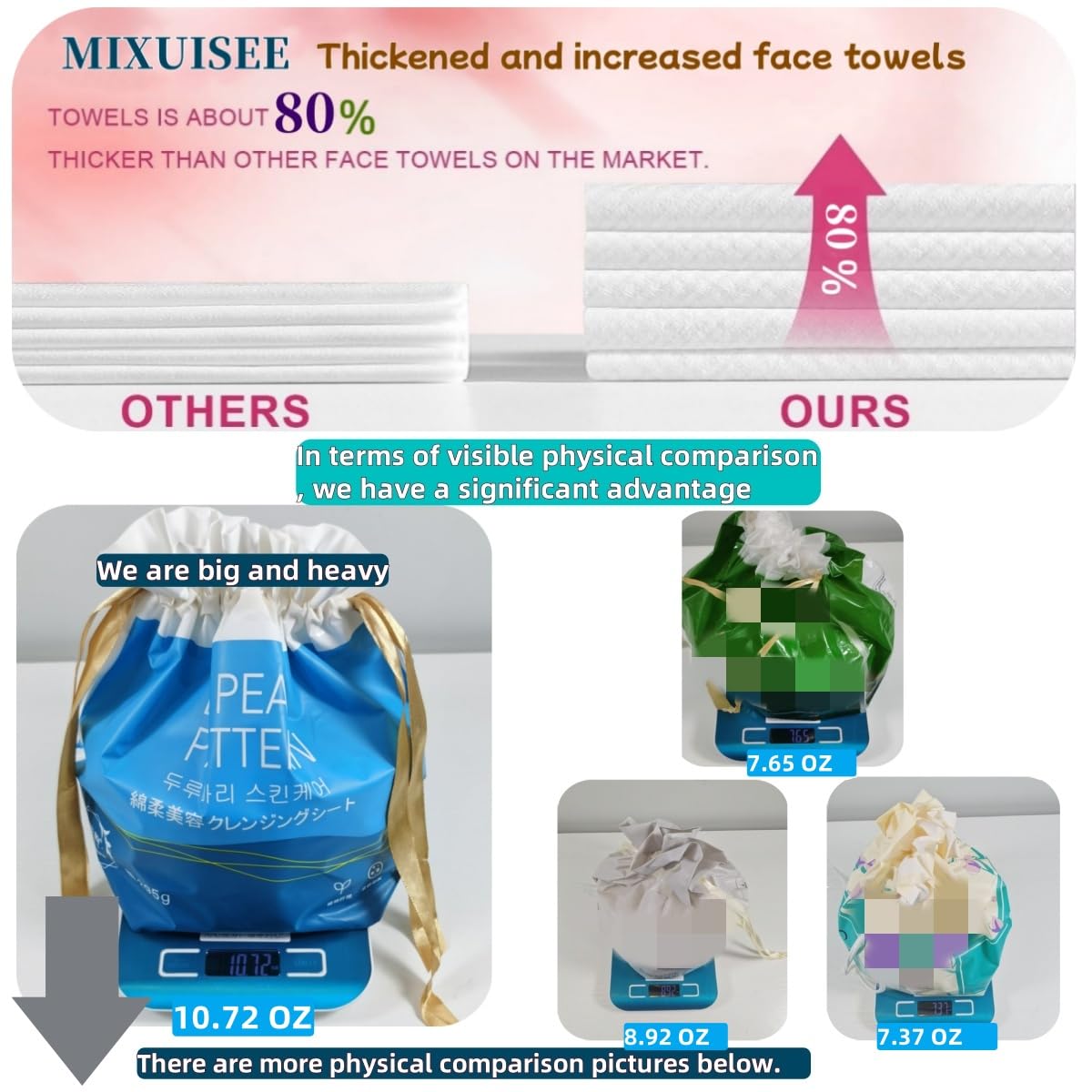 MIXUISEE face towels roll,Hanging face towels disposable,100% cotton towels