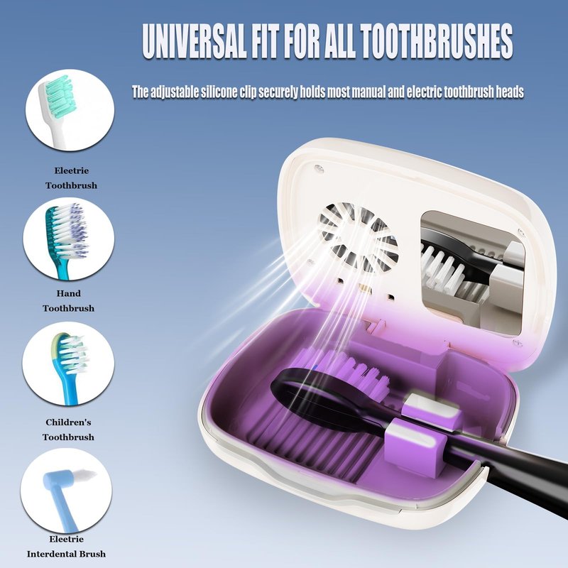 UWTLFCE UV-C Toothbrush Cover Case and Holder Electric Travel Toothbrush Cover with Holder for Any Toothbrush Head Rechargeable Toothbrush Travel Case Pink