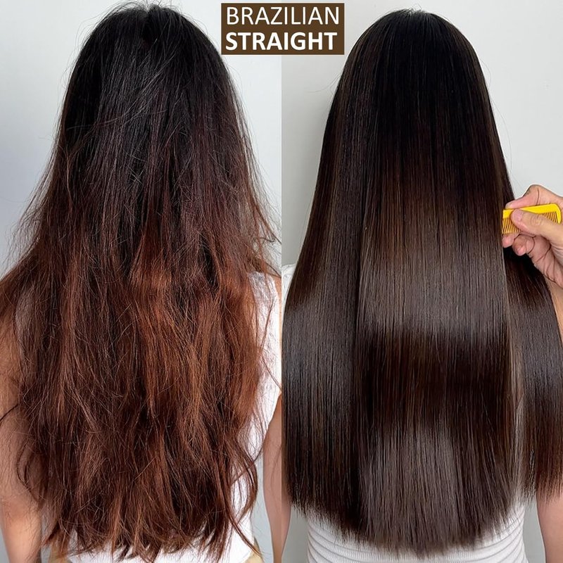 Brazilian Straight Keratin Hair Straightener Cream - Smoothing Treatment for All Hair Types | 3PC Set