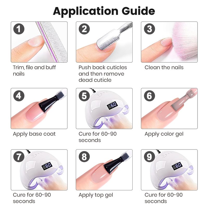 No Hema Top Coat Gel Nail Polish - 35ml Clear Glossy Finish | Long-Lasting Soak Off for Home Salon Manicure