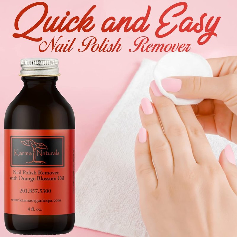 Organic Nail Polish Remover Bundle - Natural Rose Oil & Orange Blossom Scent | 4 Fl Oz Each