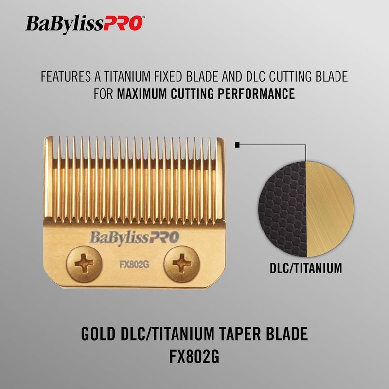 BaBylissPRO Replacement Taper Clipper Blades - Compatible with FX870, FX825, FX673 | 2-Hole Blade Systems